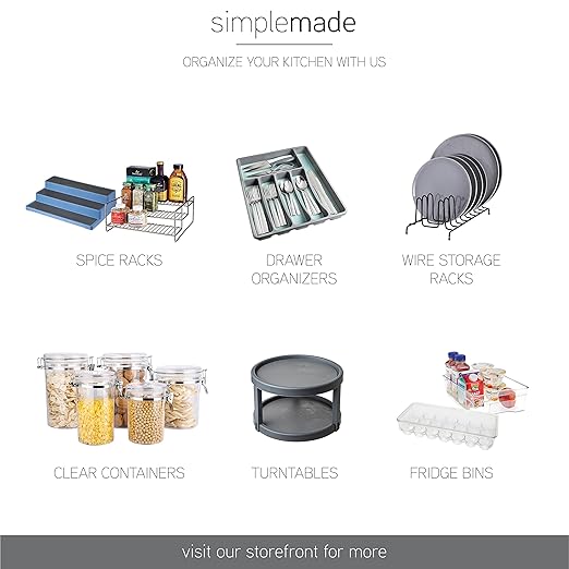 SIMPLEMADE Rectangle Step Trash Can - 5 Liter / 1.3 Gallon - Small with Lid Stainless Steel for Bathroom | Office | Garbage | Metal Wastebasket (Steel)