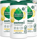 Seventh Generation Multi Surface Wipes Pack of 3 for all purpose cleaning lemon zest scent with 100% essential oils and botanical ingredients 70 ct each