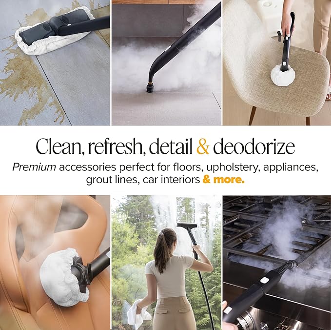 Dupray Steam Cleaning Pack Pro 24-Piece Accessory Kit for Dupray Steam Cleaners Microfiber Cloths &amp Bonnets Nylon Brass Horsehair Stainless Brushes Felt Storage Bag