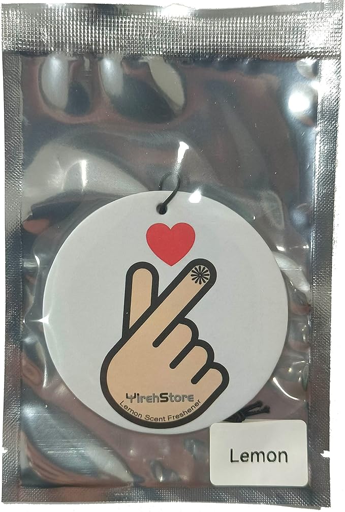 My Shaldan 7 packs Orange Scent Car Air Freshener - Gel based and long lasting fresh fragrance and YirehStore Finger Heart Hanging Freshener