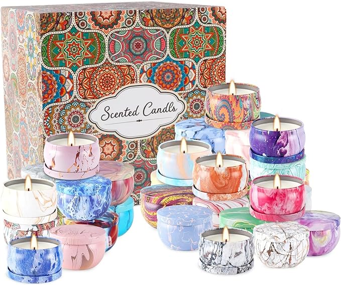 36 Pack Scented Candles Set for Home Relaxing Stress Relief Aromatherapy - Natural Soy Wax and Fragrance - Gifts for Women Mom Best Friend Wife Birthday