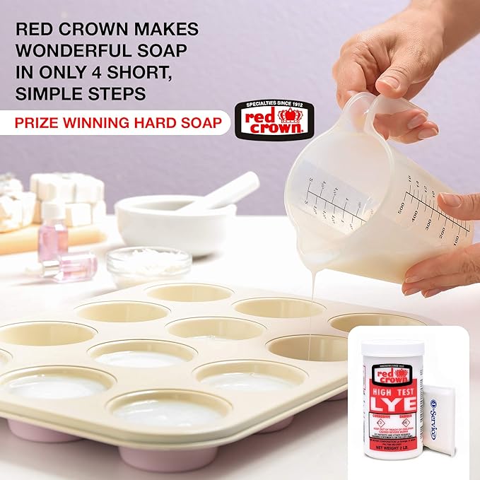 The Boyer Corporation Lye for Soap Making Sodium Hydroxide Pure High Test Lye Caustic Soda Drain Cleaner and Clog Remover 3 Pack with Tissue Pack