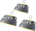 PHYEX 3-Pack 17 Heavy Duty Metal Dust Pans Wide Dustpans for Household Easy to Assemble