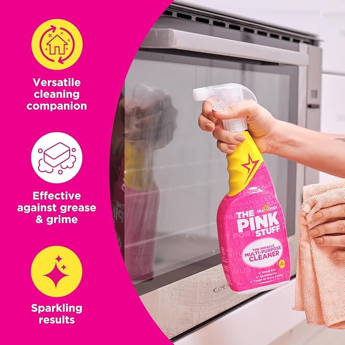 Stardrops – The Pink Stuff Ultimate Cleaning Pack – Miracle Cleaning Paste Multi-Purpose Spray &amp Bathroom Foam – Cuts Grease Removes Stains Cleans Kitchens Bathrooms and More