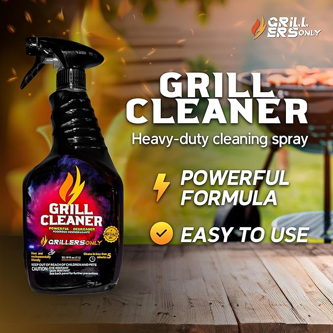 Grill Cleaner Spray &amp Degreaser | Heavy-Duty Grill Spray for BBQ Griddles &amp Cast Iron Cleaner - Professional Outdoor Kitchen Formula - 35.2 fl oz.