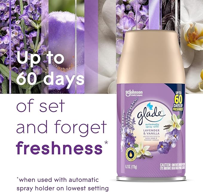 Glade Automatic Spray Refill - Lavender and Vanilla 6.2 oz. (Pack of 3)