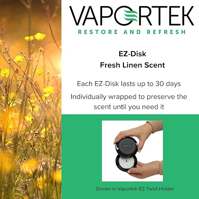 Vaportek EZ-Disk fragrance disk for use in EZ-Twist holder 12 disks Linen Scent