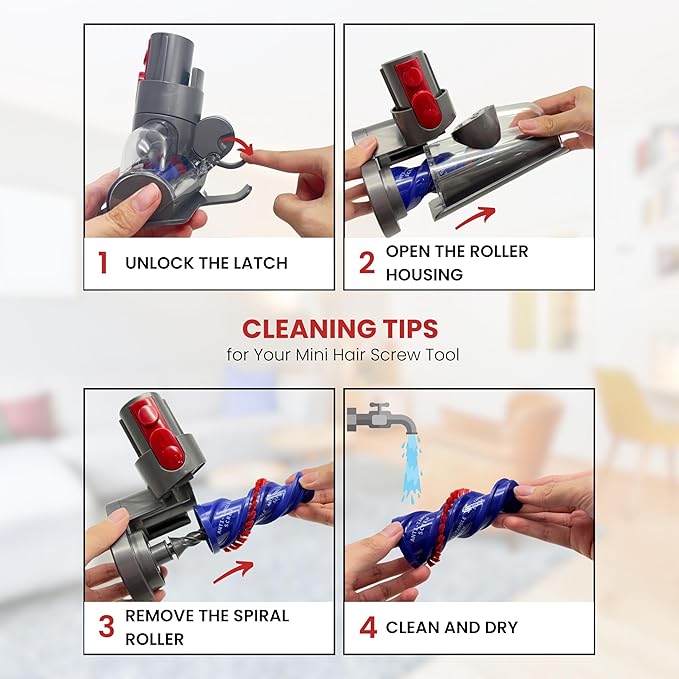 for Dyson V7 V8 V10 V11 V15 Vacuum Cleaners - Mini Motorized Brush Head - Pet Hair Removal Vacuum Attachment Mini Hair Screw Tool for Carpeted Stairs Couch Cushions Upholstery &amp Car Carpet