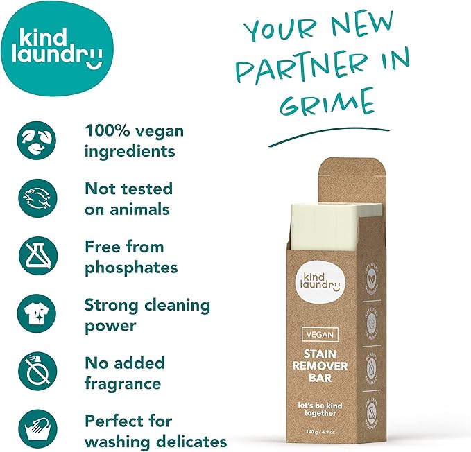 KIND LAUNDRY Detergent Sheets (Unscented) and Vegan Stain Remover Bar &amp Pre-Treater