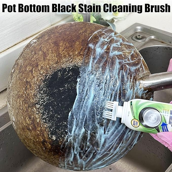 Pot Bottom Black Stain Cleaning Brush Black Cleaning Film for Pot Bottom Powerful Burnt Residue Remover Paste for Cookware Stainless Steel Cookware Cleaner Paste Kit with Shovel &amp Gloves (1pcs)