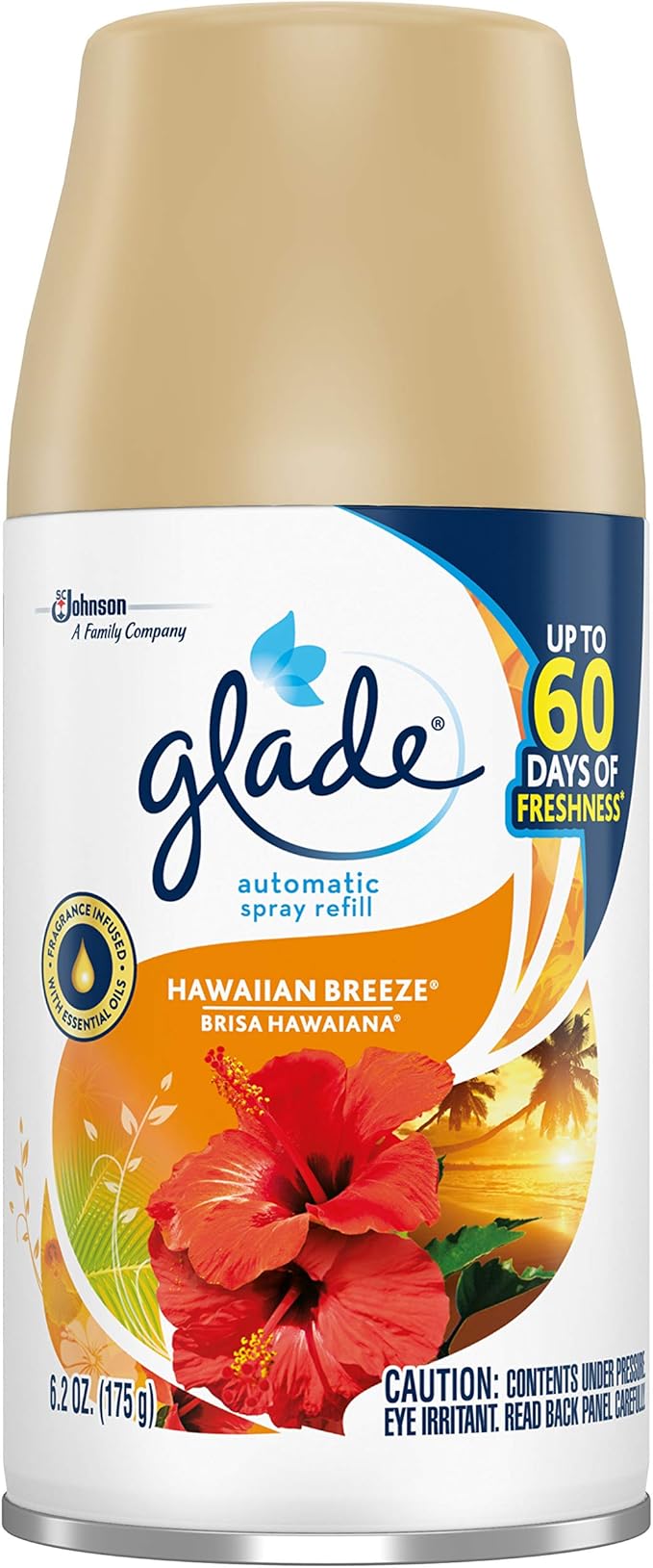 Automatic Spray Refill Hawaiian Breeze Fits in Holder For Up to 60 Days of Freshness 6.2 oz Pack of 2) (2 Count)