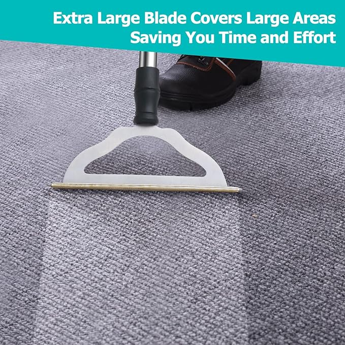 Carpet Rake for Pet Hair Removal - Reusable Pet Hair Remover for Carpet Long Handle Advanced Dog Hair Broom Cat Fur Brush Lint Remover Scraper for Carpets Rugs Mats Couch Furniture