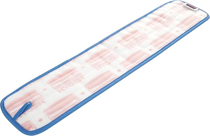 Rubbermaid Commercial Products Microfiber Damp Mop Pad 24-Inch Blue Removes Bacteria for Heavy-Duty Cleaning on Hardwood/Tile/Laminated Floors in Kitchen/Lobby/Office (Pack of 5)