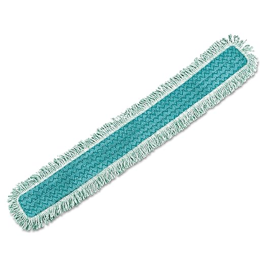 Rubbermaid Commercial HYGEN RCP Q449 Dust Mop Heads with Fringe Microfiber 48 Green (Pack of 6)
