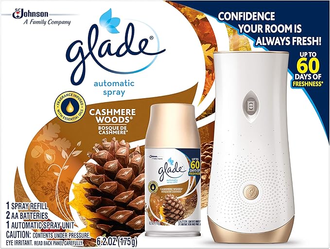 Glade Automatic Spray Air Freshener Starter Kit Cashmere Woods 6.2 fluid oz