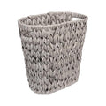 Wicker Trash CanWaterproof Bathroom Waste BasketPlastic Wicker Woven Waste Basket with Built-in Handles 19 Liters/5 GallonsDecorative Boho Rubbish Bin for Bedroom Office Kitchen Laundry (gray)