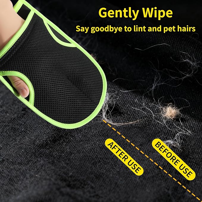 YS&ampJJFZ 2 Pcs Pet Hair Remover Gloves for Cats &amp DogsNewly Upgraded Reusable Electrostatic Pet Hair Gloves Pet Hair Remover Tool for Clothing Couch Carpet Car Seat