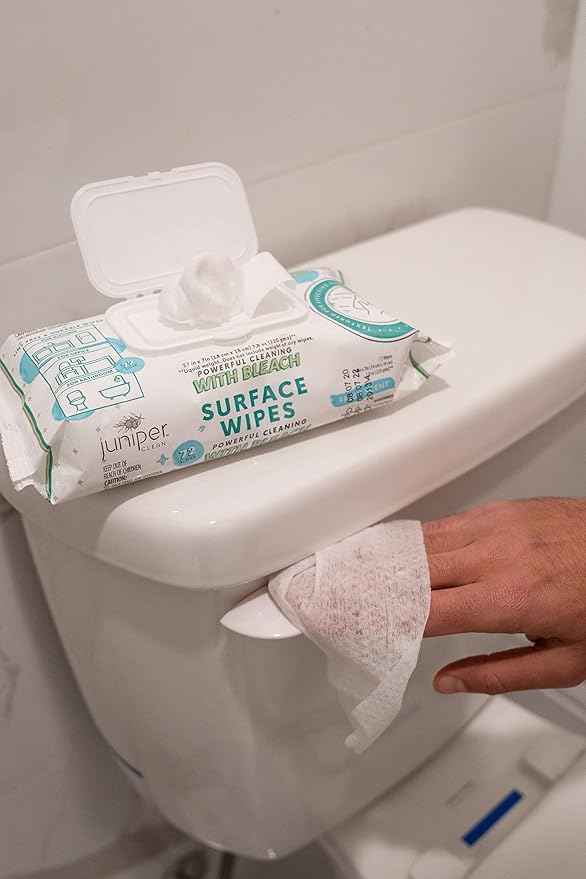 24 Pack Surface Cleaning Wipes with Bleach All-Purpose Cleaner for Bathroom Kitchen Office 1728 Count Soft Flow Fresh Scent Lint Free &amp Durable