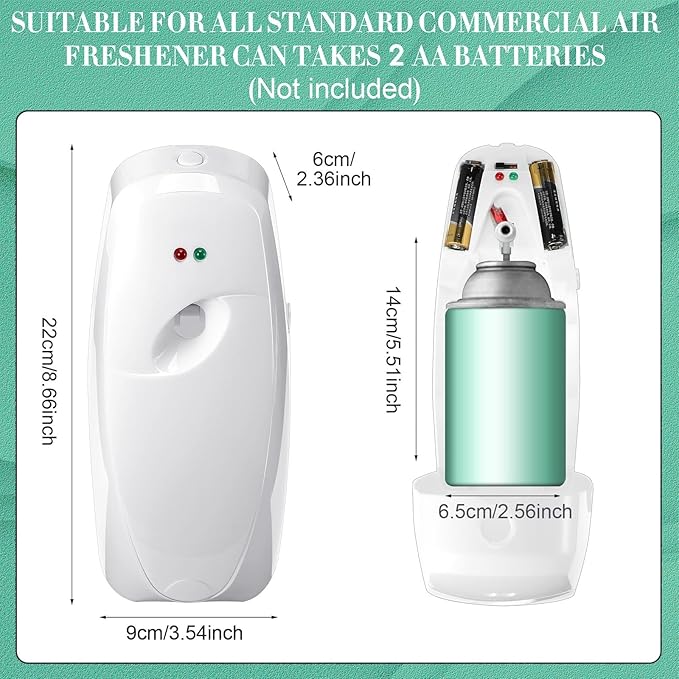Maxcheck 4 Pcs Automatic Air Freshener Spray Dispenser Wall Mounted Automatic Spray Dispenser Air Freshener for Bathroom Battery Operated Free Standing for Commercial Place and Room(White)