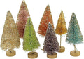 Bethany Lowe Designs Pastel Rainbow Bottle Brush Forest Retro Easter Decor Set of 7