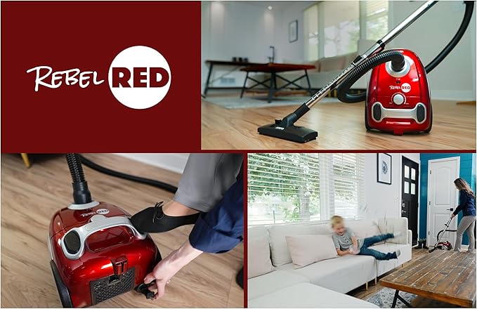 Atrix Rebel Red HEPA Canister Vacuum