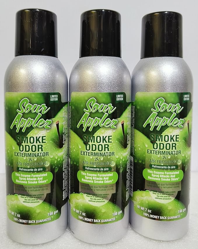 Smoke Odor Exterminator 198 gm/ 7 oz Large Spray Sour Applez 7oz Can 3 Pack. Assorted