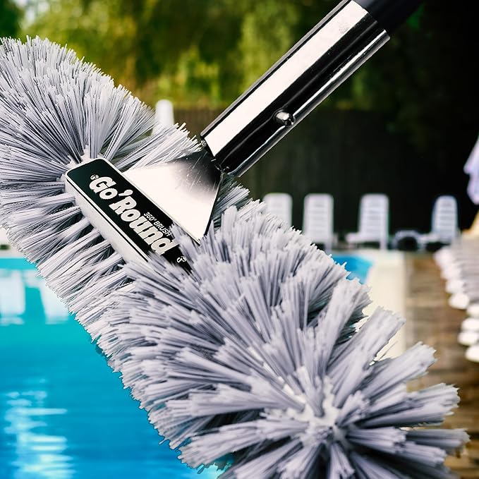GoRound 360 Stainless Steel Pool Brush 18 inches (Stainless Steel &amp Polypropylene Pro)