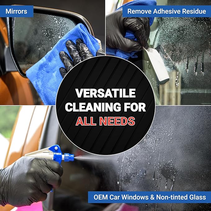 AIM Chemicals Ammoniated Glass Cleaner Concentrate - Streak-Free Shine for Windows Cars Homes Offices - Dilutes 10:1 - Removes Dirt Grime Fingerprints - Ideal for Glass Spray Bottles - Gal