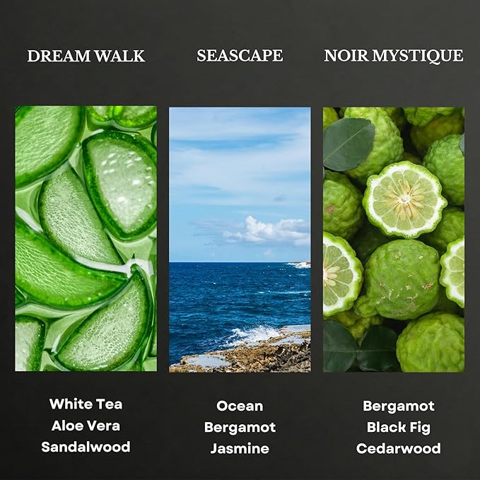 Scentia Luxury Fragrance Collection Diffuser Oils – 3×20 ml Aromatherapy Set | Premium Scents Inspired by 5-Star Destinations | Long Lasting Aroma Gift-Ready Essential Oil Blend