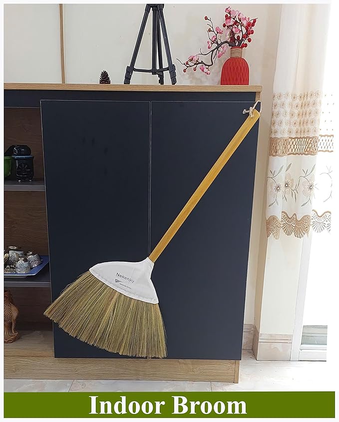 Traditional Vietnamese Handmade Broom Durable Perfect for Home use or as a Unique Wedding Gift 42 inches Long.