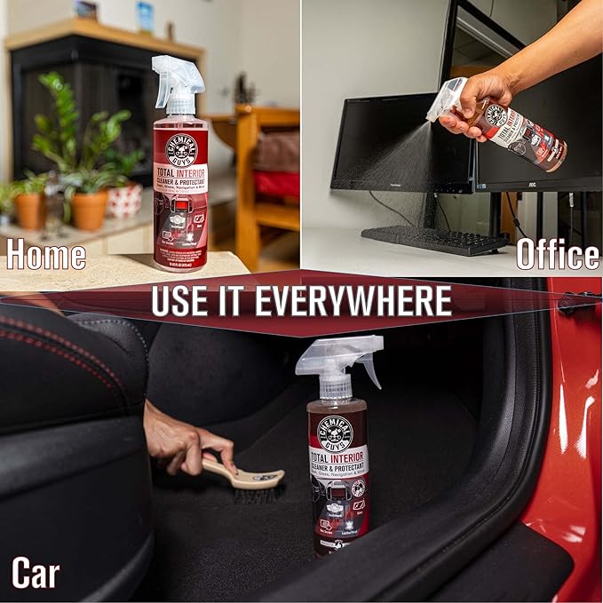 Chemical Guys Total Interior Cleaner &amp Protectant 128 oz Black Cherry Scent All-in-One Interior Cleaner for Leather Vinyl Plastic Glass Carpet &amp More Residue-Free Finish