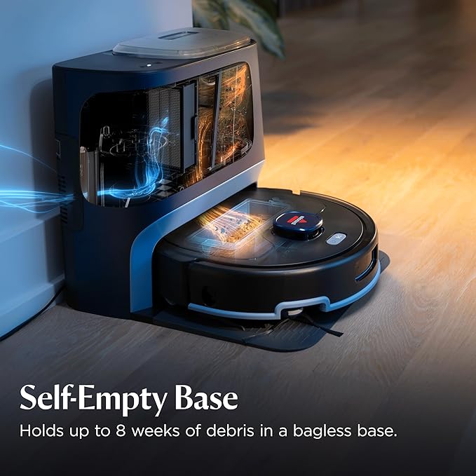 Bissell FlexClean FurForce Robot Vacuum &amp Mop with No Tangle Pet Brush Roll LiDAR Navigation &amp Liftable Pad for Pet Hair Removal on Hard Floors &amp Rugs 180min Runtime 60-Day Dust Collecti
