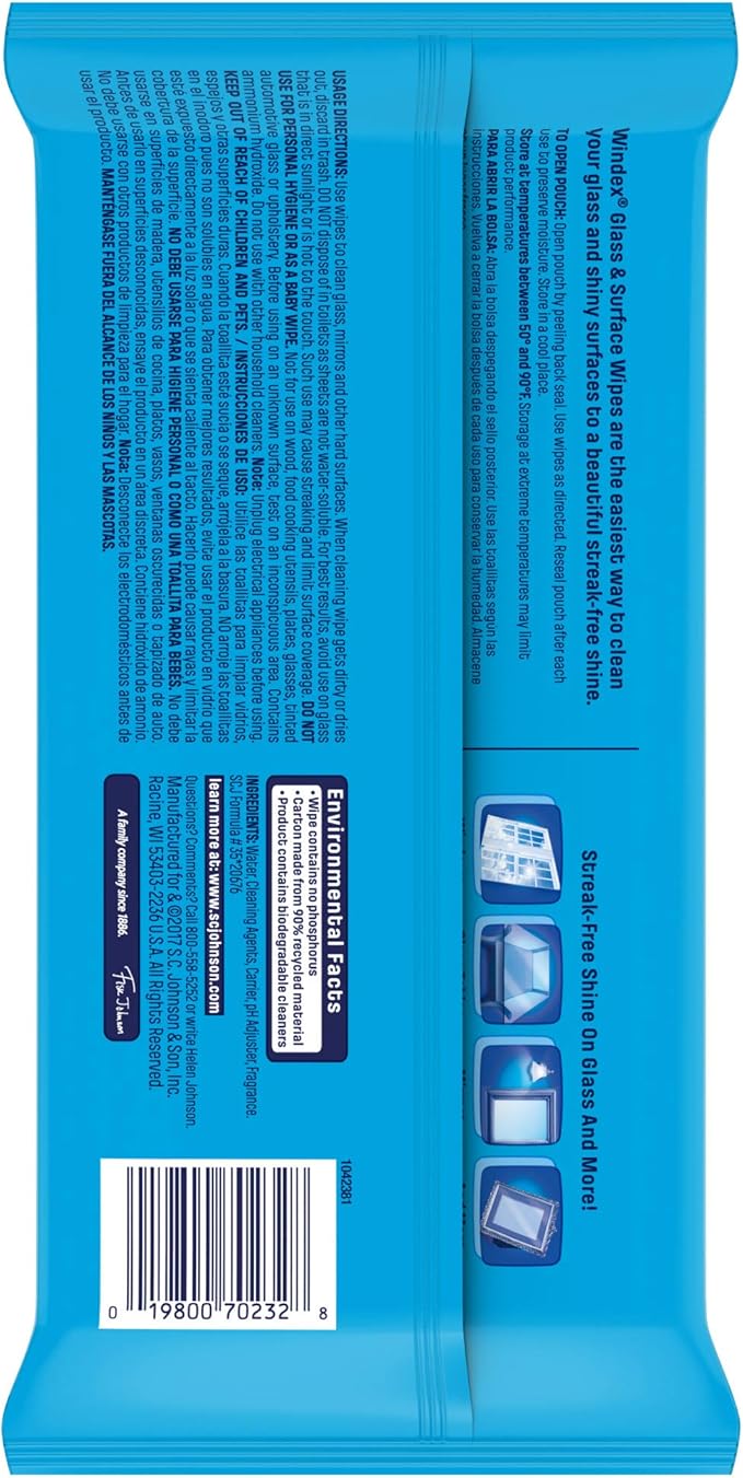Windex Glass and Multi-Surface Cleaning Wipes 28 Count - Pack of 6 (168 Total Wipes)