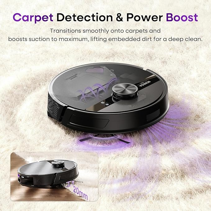 MONSGA Robot Vacuum and Mop Combo 7000Pa Robotic Vacuum with Lidar Navigation 180mins Runtime Tangle-Free Robot Mop 5 Editable Maps APP/Remote/Voice Control Ideal for Hard Floors and Carpets