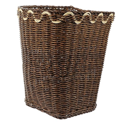 Homoyoyo Woven Trash Can for Multi-Function Decorative Waste Basket Compact Seagrass Design for Stylish Storage and Recycling Chic Organizer for Space