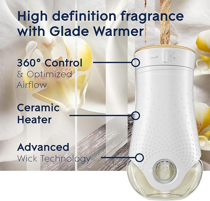 Glade PlugIns Refills Air Freshener Sheer Vanilla Embrace Scented and Essential Oils for Home and Bathroom 0.67 Fl Oz 10 Count