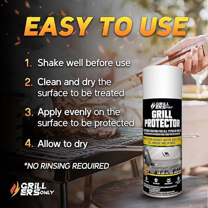 2-Pack Ceramic Grill Protector | Rust Prevention Spray &amp Anti Rust Spray for Metal | UV Shield &amp Blackstone Griddle Conditioner Alternative for Exterior Protection - 14.8 fl oz.