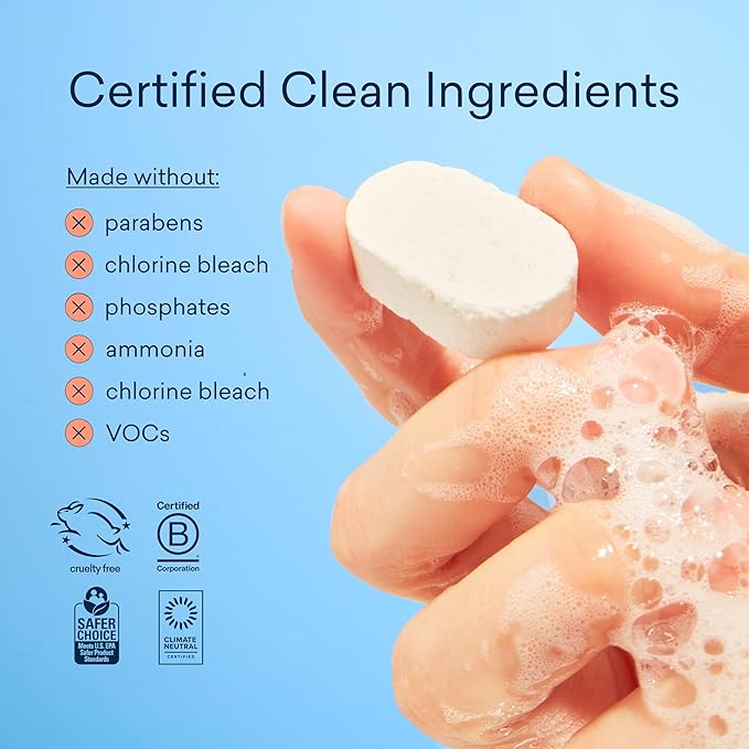 BLUELAND Dishwasher &amp Toilet Cleaner Duo | Dishwasher Detergent Tablet Starter Set | Toilet Bowl Cleaner Starter Set | No Harsh Chemicals Plant-Based | Natural Sustainable