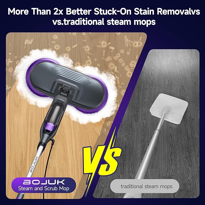 Scrubbing Steam Mop Steam Mops for Floor Cleaning with Rotating Pads 4 Cleaning Modes &amp LED Headlights Swivel SteeringSafe for all Sealed Hard Floors F2