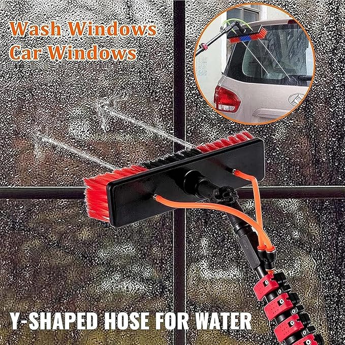 Window Cleaning Pole Water Fed Telescopic Brush Extendable Cleaner Conservatory Roof Cleaning Photovoltaic and Solar Panels Brush Head (Color : 4m/13.1ft Size : 30Cm Brush Head)