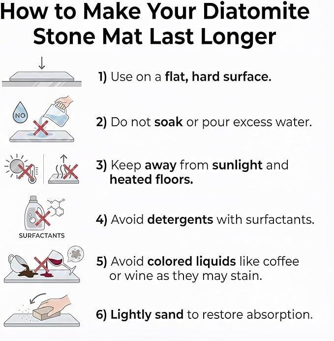 Stone Dish Drying Mat for Kitchen Counter – Large 24×16 Instant-Dry Diatomaceous Earth Drying Mat Foldable Quick-Dry Dish Drying Pad Easy-Clean Kitchen Mat