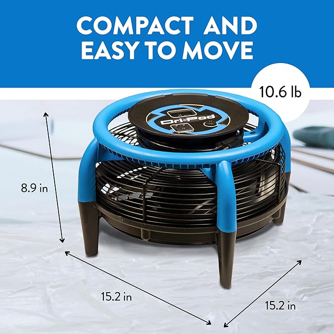 Dri-Eaz Dri-Pod Pro Omnidirectional Floor and Carpet Dryer Ventilating Floor Dryer for Boats RVs and Residential Use
