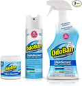 OdoBan Multipurpose Cleaner Disinfectant and Harsh Smell Eliminator Fabric/Air Freshener Pack: Ready-to-Use 360-Degree Continuous Spray Trigger Spray Solid Smell Absorber Fresh Linen Scent