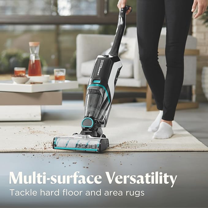 Bissell CrossWave Cordless Max Vacuum Mop All in One Wet and Dry Vac Combo Hard Floor Cleaner and Area Rugs Cordless Mop Pack-in Formulas Included 2554A