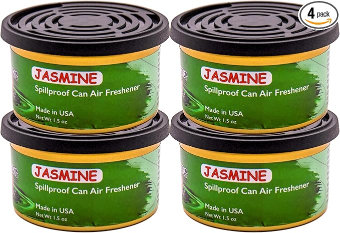 Blunteffects CAN AIR-FRESHENER | Spill-proof | Odor Eliminator Essential | 100% Concentrated | pure oil long lasting | cars | home | office | small spaces | 1.5 Oz | (jasmin 4 Pack)