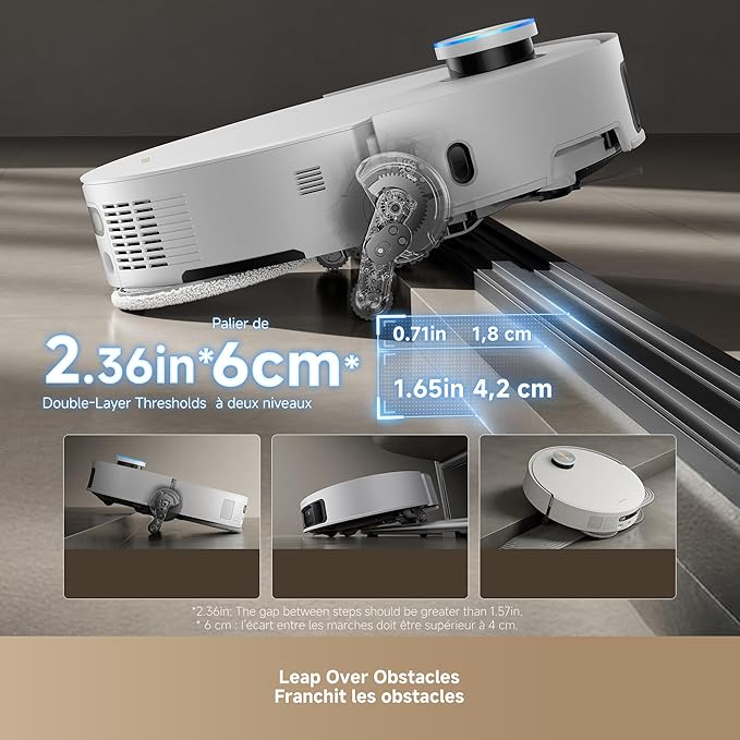 DREAME X50 Ultra Complete Robot Vacuum and Mop with Auto-Empty and Mop Self-Cleaning 20000Pa Suction Obstacle Avoidance and 360° Navigation Corner to Edge Deep Cleaning Detangling Brush (White)