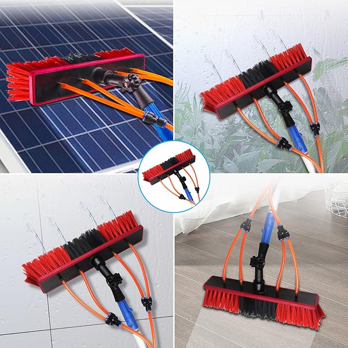 Window Cleaning Pole Water Fed Telescopic Brush Window Cleaner Kit Extendable Solar Panel Washing Equipment Cleaning Conservatory Roof (300Cm(10Ft))