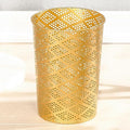 Metal Gold Trash Can Modern Cylindrical Gold Garbage Can Metal Waste Basket for Office Bathroom Bedroom &amp Small Spaces 7.28 D x 10 H