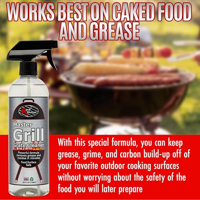 Rock Doctor Grill &amp Grate Cleaner 24oz. 2-Pk Food Surface Safe Powerful Foaming Action No Fumes Fast Acting Formula Removes Grease Grime
