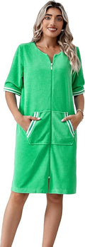 Richie House RH Housecoat Women Zipper Front Duster Robe 3/4 Lounger Housedress Pocket Nightgown S-3XL RHW4008